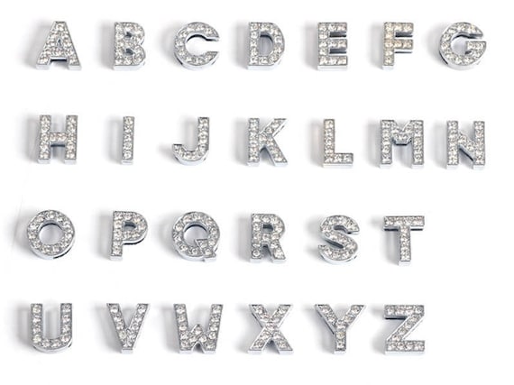 Rhinestone Letter Alphabet Jewelry Charm