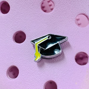 Graduation Cap Croc Charm – Small Grad Hat Clog Jewelry w/ Button Backing, Graduation Gift, Grad Outfit Accessory, Graduate Shoe Charm