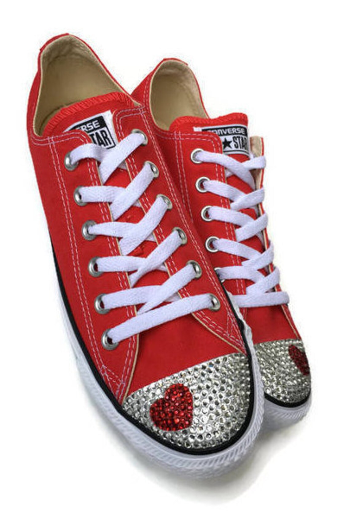 Women's Custom Heart Bling Converse Shoes. Converse w/ Etsy