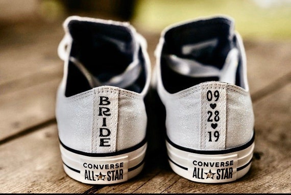 Wedding Iron On Decals for rear seam of Converse Shoes. DIY - Etsy Schweiz