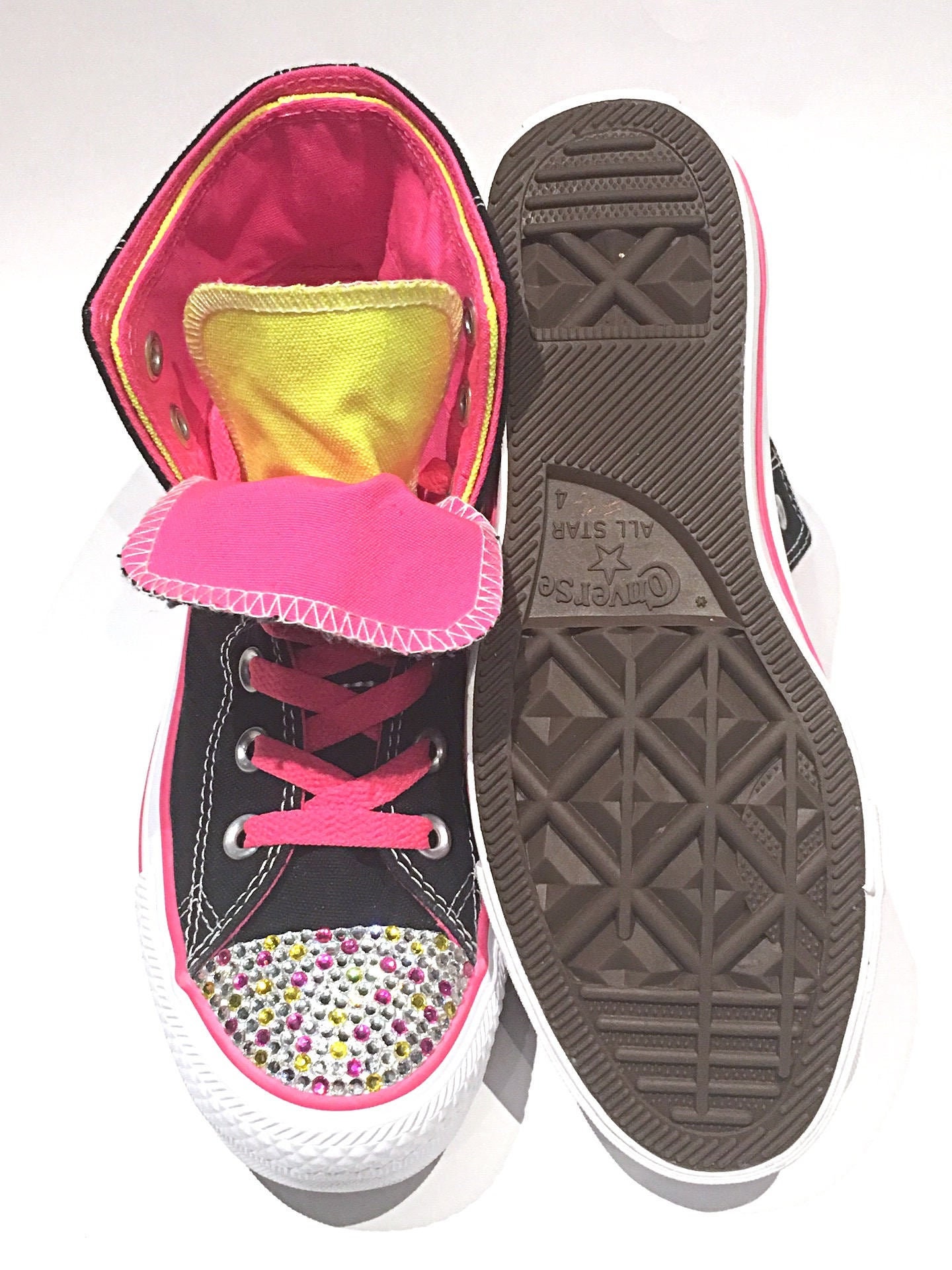 Girls black and pink converse new arrivals