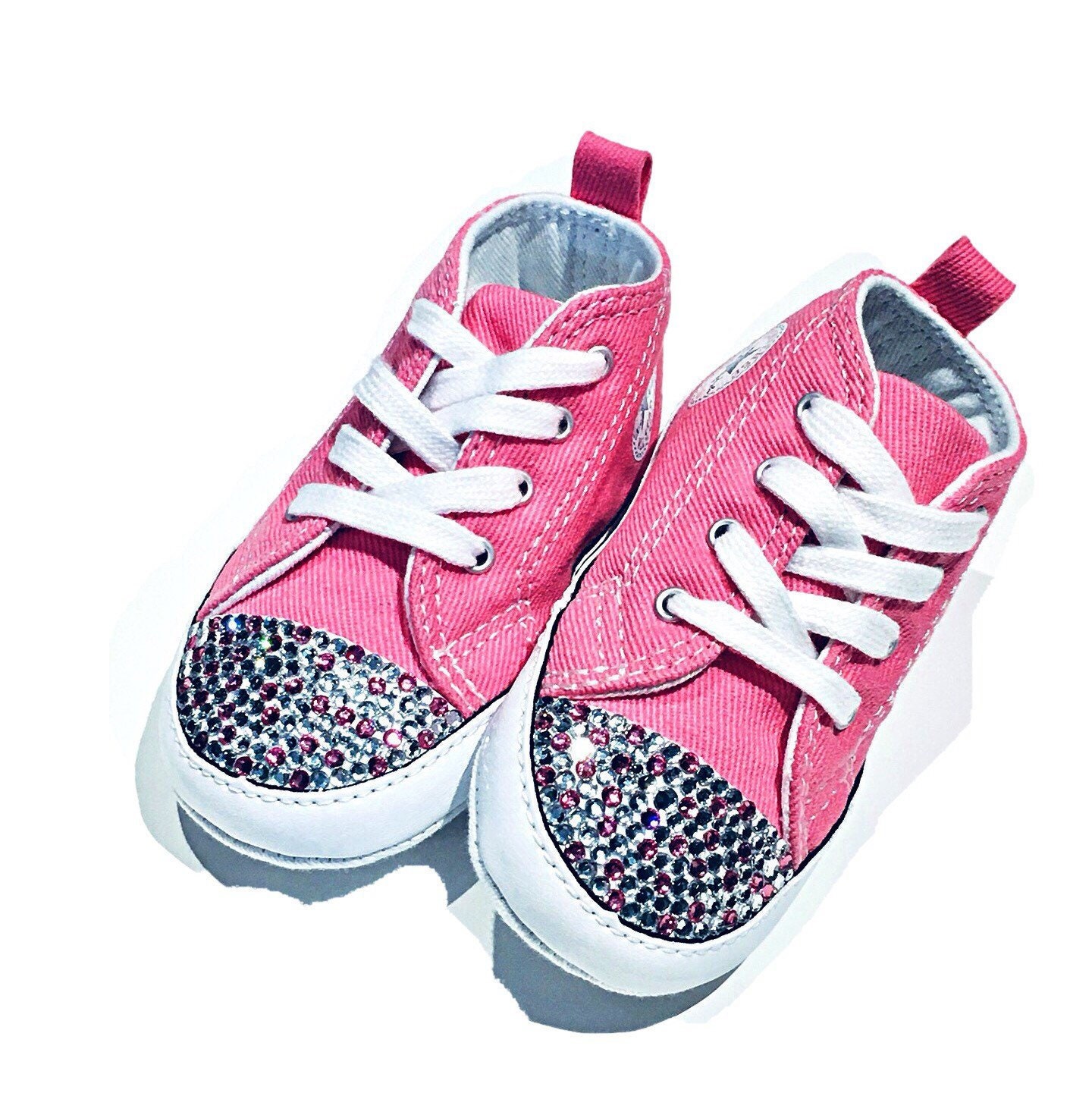 Baby Converse Bling White Baby Crib Converse Shoes With Dots Etsy