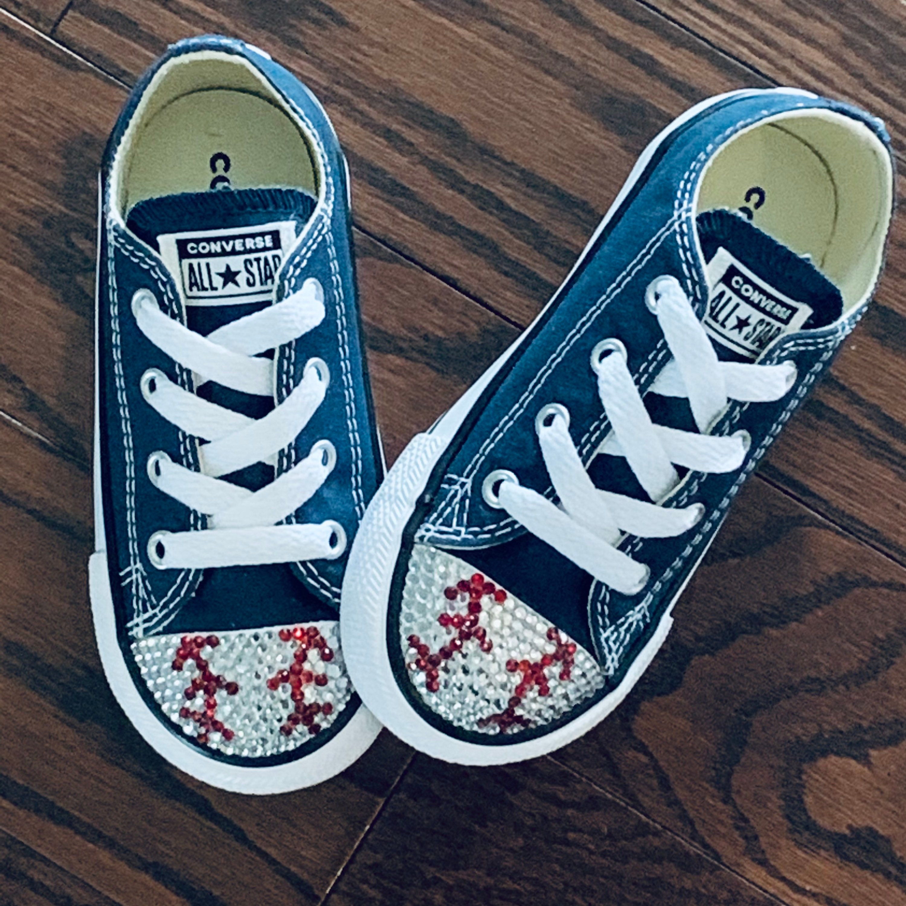 Baseball Bling Converse Shoes. Baseball - Etsy