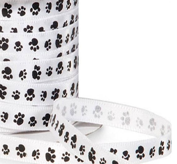 Paw Print Red or White W/ Black Paws 1/4