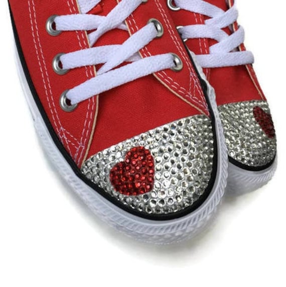 Person med ansvar for sportsspil Katastrofe Pædagogik Buy Toddler Heart Bling Converse Shoes. Toddler Custom Converse. Online in  India - Etsy