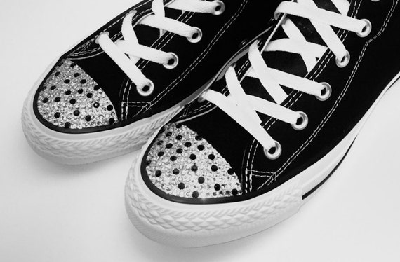 black bedazzled converse