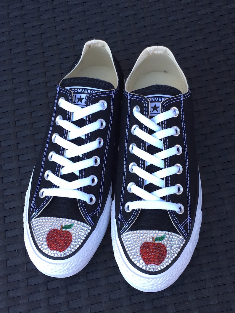 Women's Apple Bling Shoes. Custom Converse. Apple Etsy