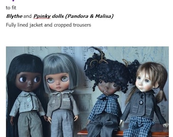 Spike Island - Patrón de chaqueta y pantalón para muñecas Blythe y Ppinky (Malisa y Pandora)