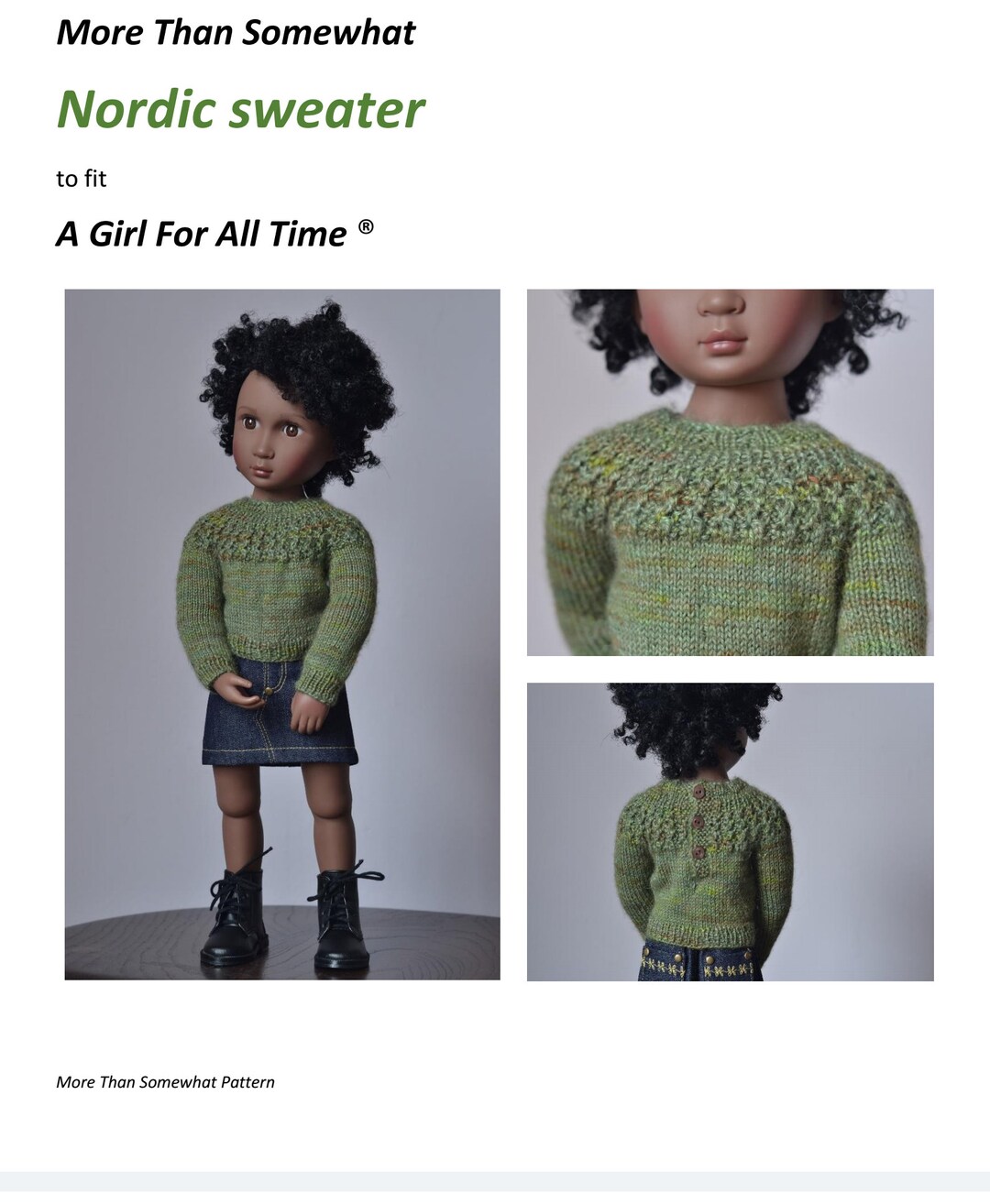 Knitting Pattern Nordic Sweater to Fit A Girl for All Time & Sasha - Etsy