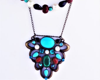 Collar de tres hilos de turquesa