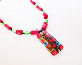 Red Glass Global Necklace