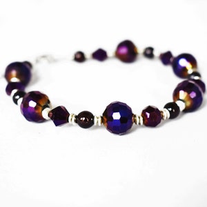 Lila Tschechisches Glasperlen Armband