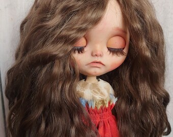 Mohair weft doll scalp hair wig custom ooak