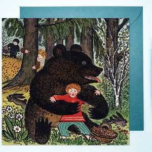 I&#39;ve Caught a Bear - Yuri Vasnetsov - Russian Bear - Wood - Forest - Unusual Animal Art
