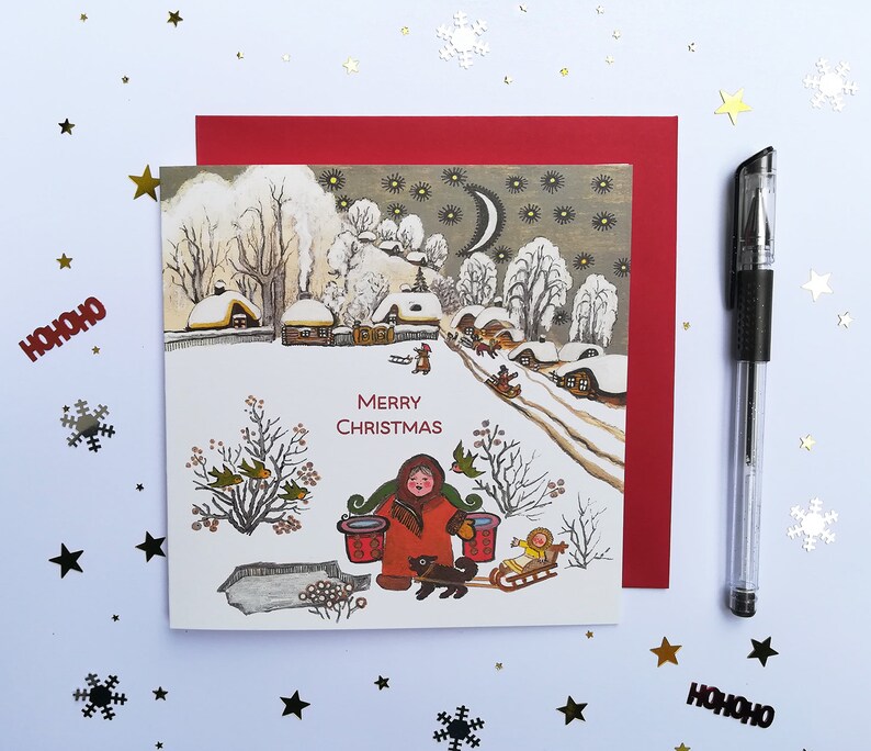 Christmas Card Bundle Christmas Art Cards Multi Buy Folk Art Etsy UK