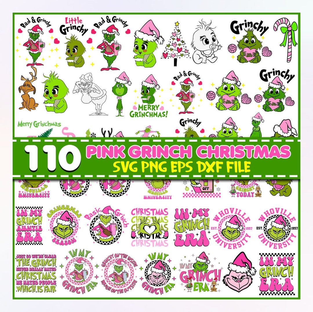 Pink Grinch Christmas SVG PNG Bundle Pink Christmas Png - Etsy