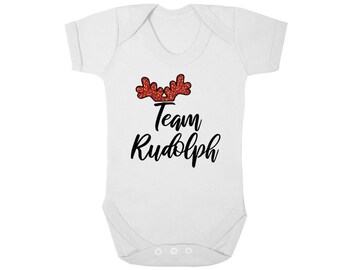 Funny Christmas Baby Grow Team Rudolph