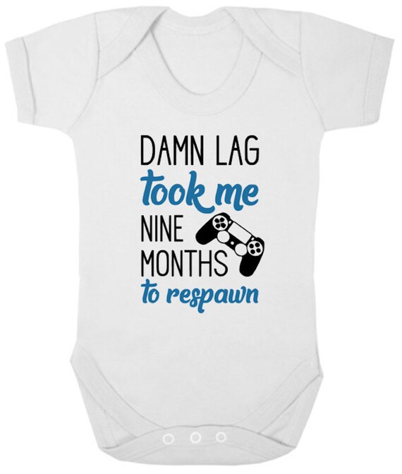 Damn Lag Babygrow Funny Video Game Daddy New Baby Present Boy Body Suit
