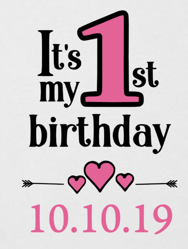 First Birthday GiftPresent Date Cake Smash 1 Today PERSONALISED 1ST BIRTHDAY New GirlsBoys Baby BodysuitBaby Grow RomperVest