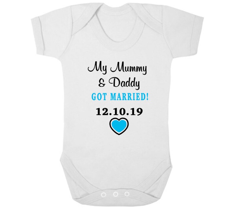 Personalised with Wedding Date Wedding Flower Girl My MUMMY /& DADDY GOT Married Page Boy BodysuitBaby GrowVestRomperSleep Suit