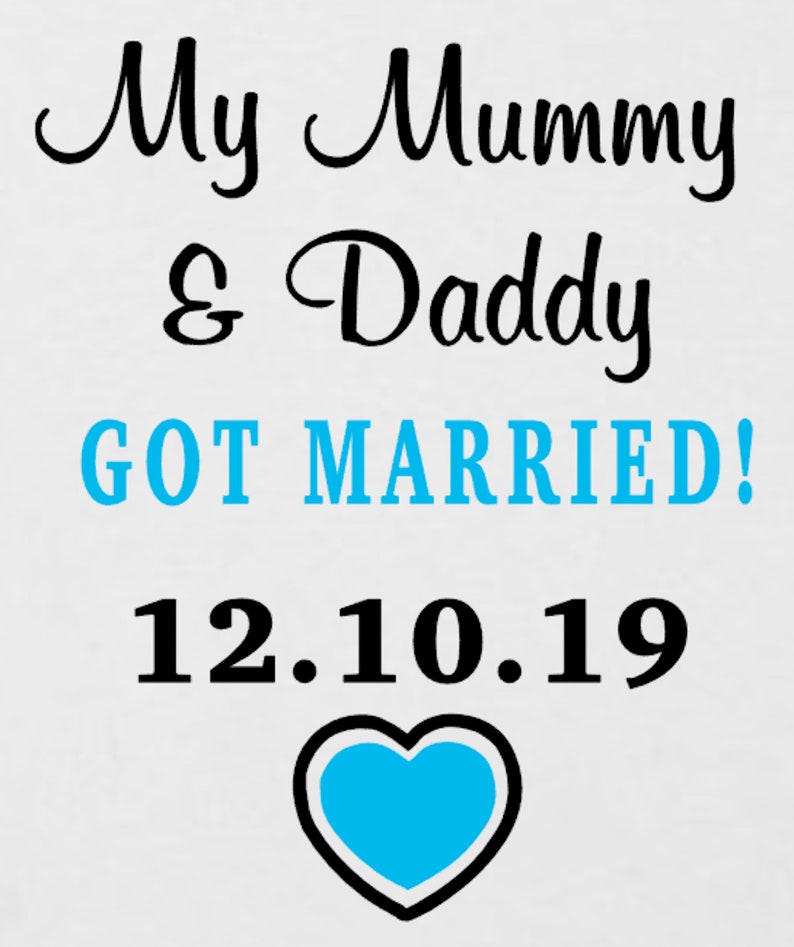 Personalised with Wedding Date Wedding Flower Girl My MUMMY /& DADDY GOT Married Page Boy BodysuitBaby GrowVestRomperSleep Suit