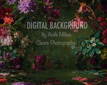 vibrant fine art floral digital background