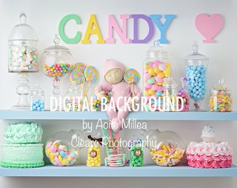 candy shelves 1 ,newborn digital backdrop