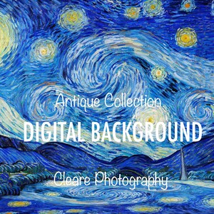starry night antique collection digital backdrop, floor