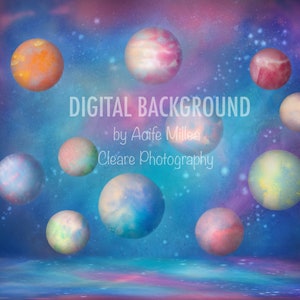 pastel planets digital backdrop