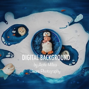 Arctic babies newborn digital background