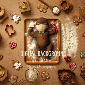 christmas cookies newborn digital backdrop