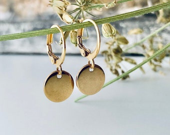 Boucles d'oreilles disque, boucles d'oreilles en acier inoxydable