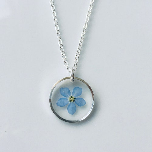 Real Me Not Flower Necklace Rose Gold Plated Sterling Etsy