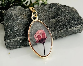 Kirschblüten Kette, Kirschblüten Anhänger, Kirschblüten Schmuck, Edelstahl  Kette