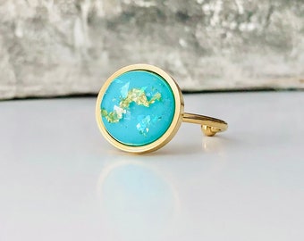 Ring, turquoise Ring, Ring Gold, Ring Stainless Steel, adjustable Ring