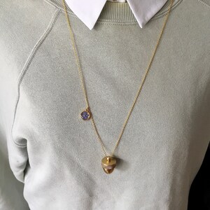 Acorn Canister Locket,Cremation Ashes Stash Necklace, canister necklace, Acorn Necklace, raw brass locket zdjęcie 2