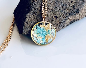 Turquoise Necklace, turquoise,turquoise pendant, Stainless Steel necklace