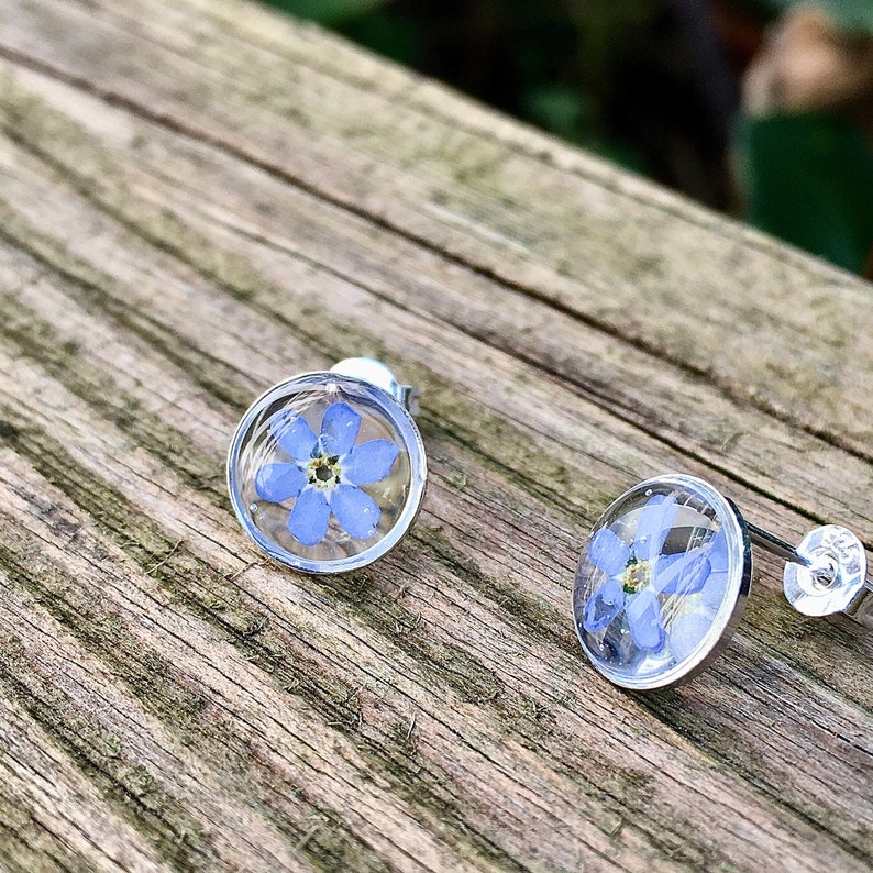 forget me not stud earrrings, forget me not, stud earrings, 925 Sterling Silver image 4