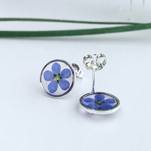 forget me not stud earrrings, forget me not, stud earrings, 925 Sterling Silver image 2