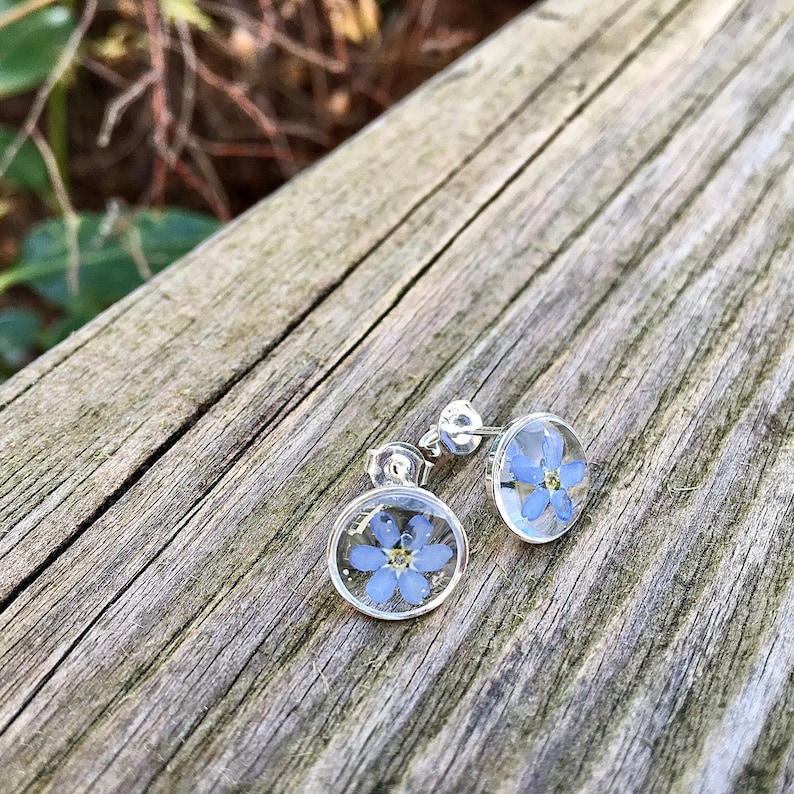 forget me not stud earrrings, forget me not, stud earrings, 925 Sterling Silver image 5