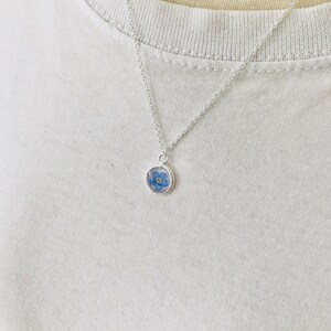 forget me not necklace, 925 Sterling Silver, gift for mom, minimalist necklace, image 2