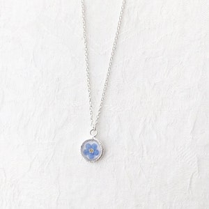 forget me not necklace, 925 Sterling Silver, gift for mom, minimalist necklace, image 4
