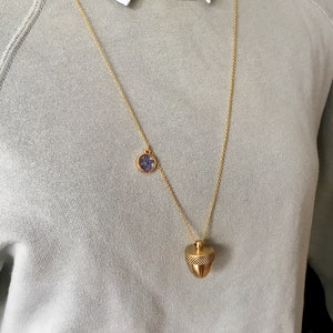 Acorn Canister Locket,Cremation Ashes Stash Necklace, canister necklace, Acorn Necklace, raw brass locket zdjęcie 7