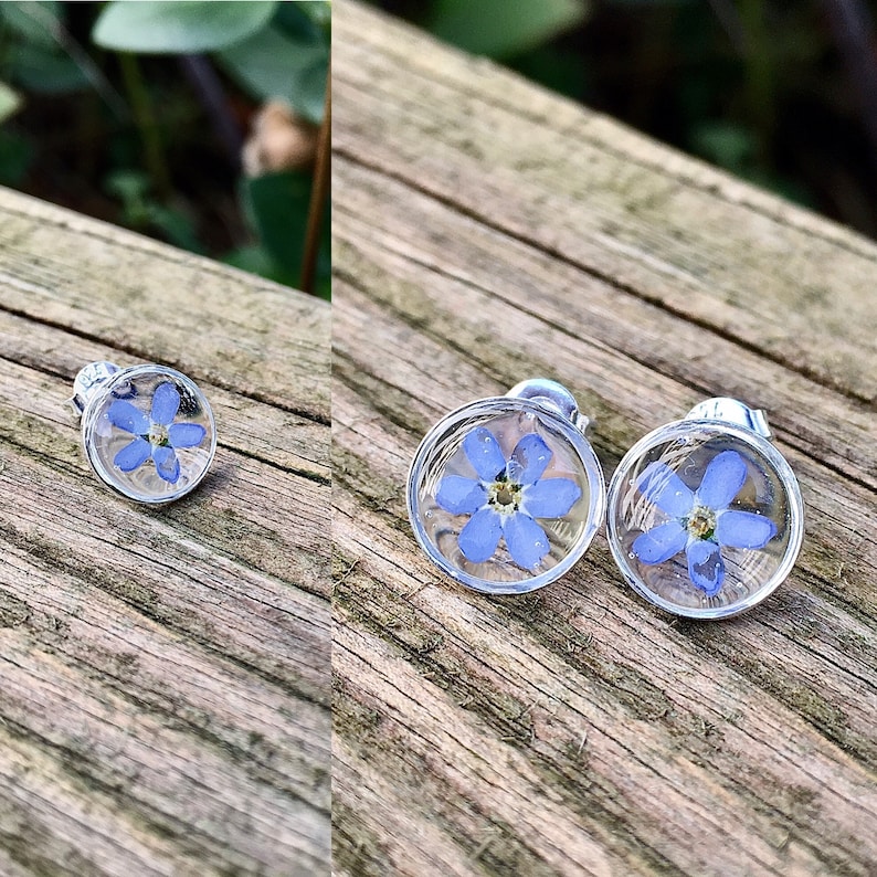 forget me not stud earrrings, forget me not, stud earrings, 925 Sterling Silver image 3