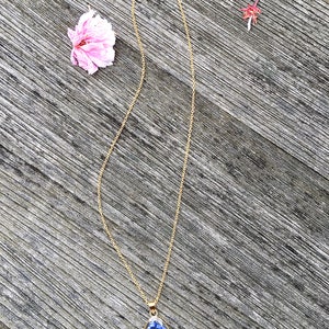 Forget me not necklace, forget me not gold necklace, dried flowers necklace, gift for women, gift for her, real flower pendant image 3