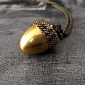 Acorn Canister Locket,Cremation Ashes Stash Necklace, solid brass locket, brass locket, acorn,hide away containers,acorn nut, image 5