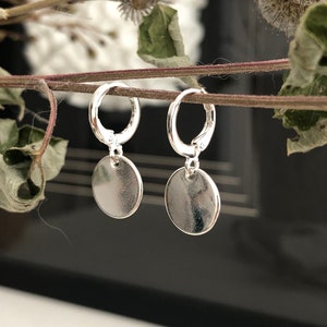 Disc earrings, Sterling silver earrings image 2