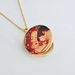 Klimt, Mutter und Kind, Medaillon Kette, Gustav Klimt, Wien, Maler, Kunst, Geschenk für Mutter