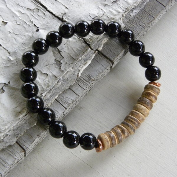 Sale, Black Onyx Bracelet, Natural Gemstone Bracelet for Men, Protection Bracelet, Healing Bracelet, Yoga Bracelet, Gift for Him,Wrist Mala