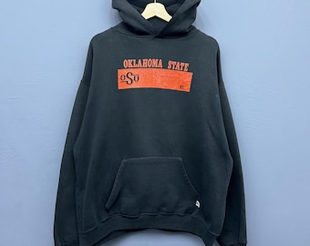 Vintage 90s Oklahoma State University Hoodie Size XL Oversized Russell Athletic Pullover Collegiate Streetwear